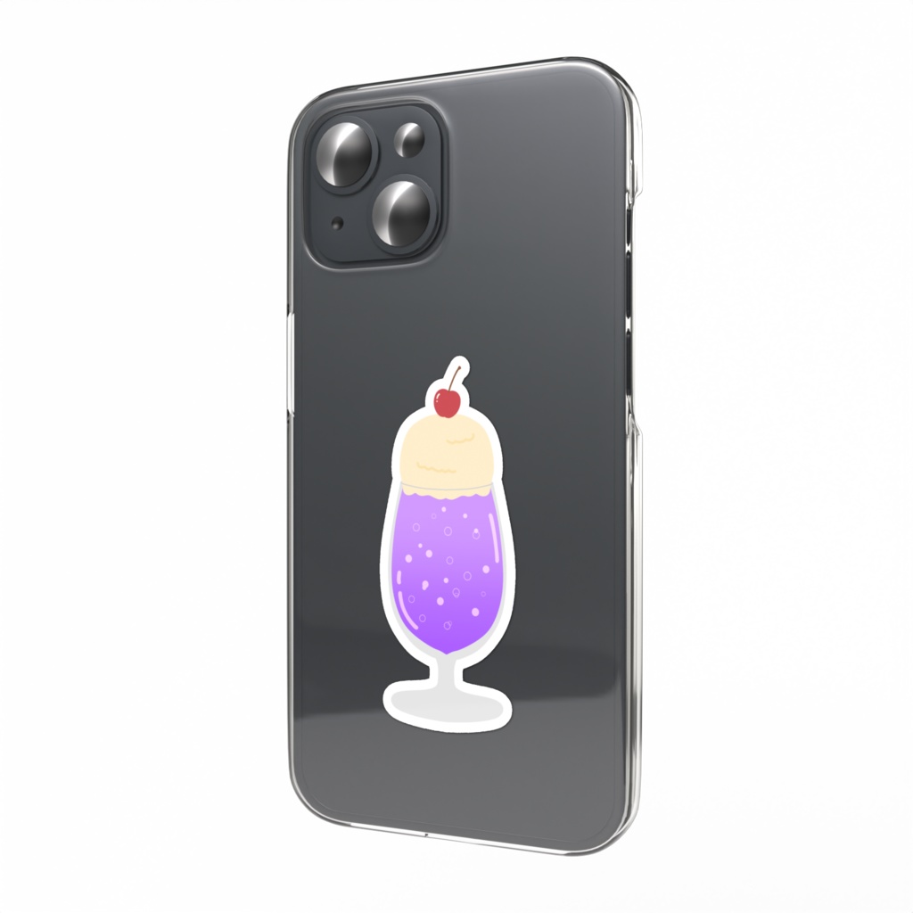 紫色クリームソーダのスマホステッカー