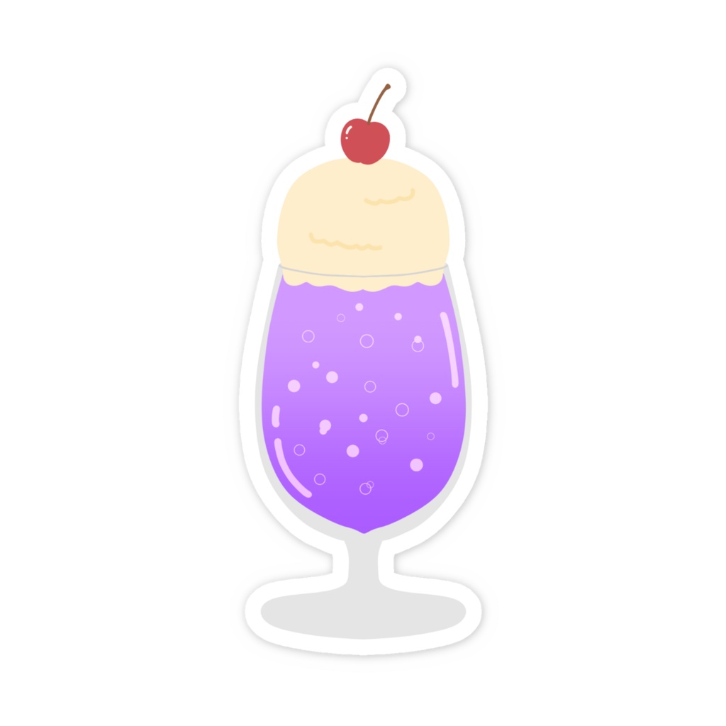 紫色クリームソーダのスマホステッカー