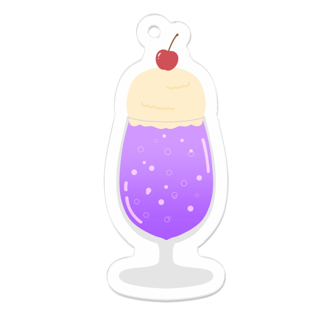 紫色クリームソーダのアクリルキーホルダー