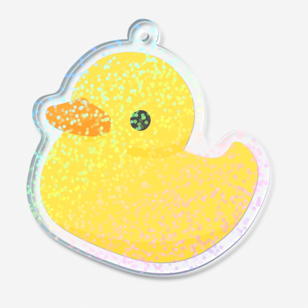 アヒルのホログラムアクリルキーホルダー