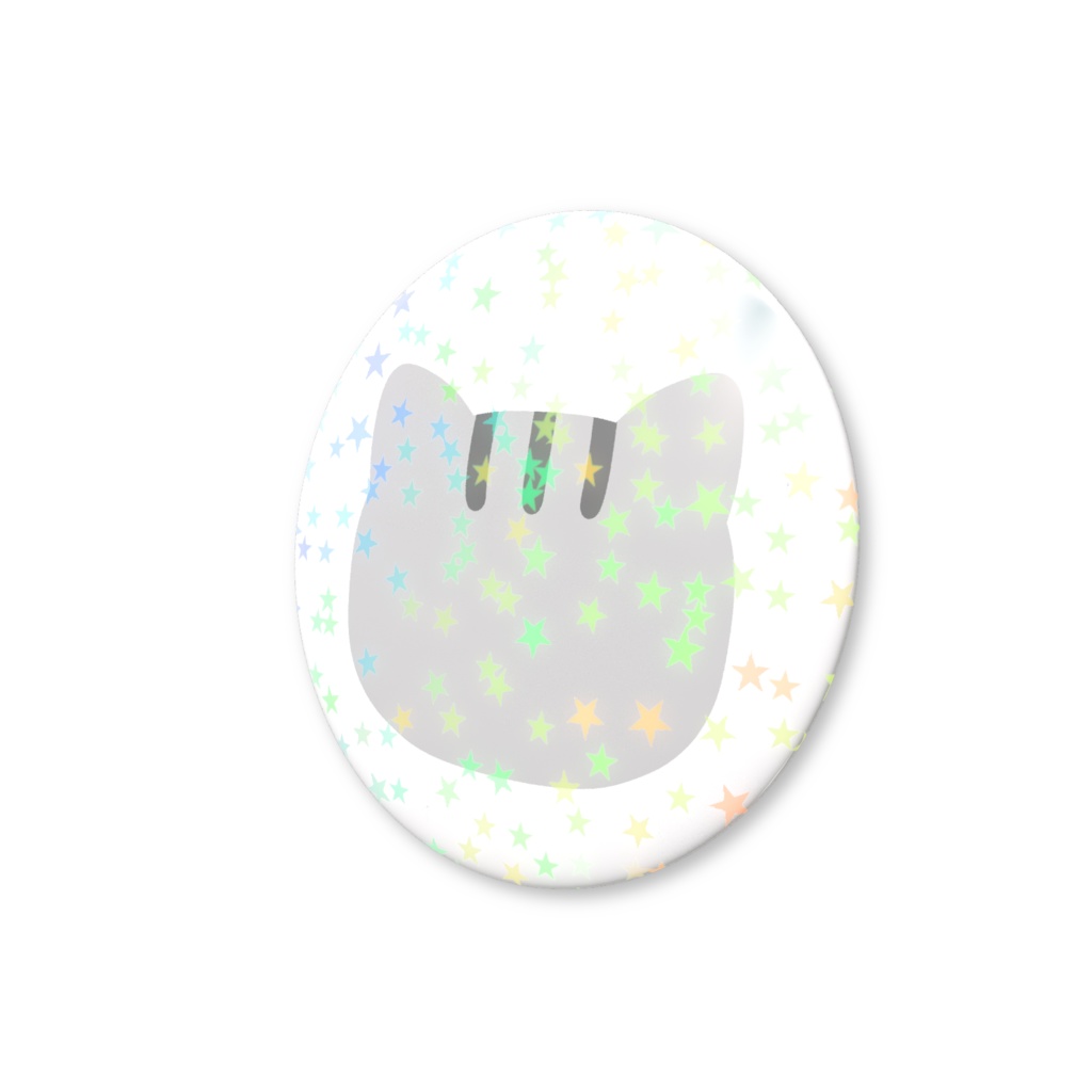 猫のホログラム缶バッジ