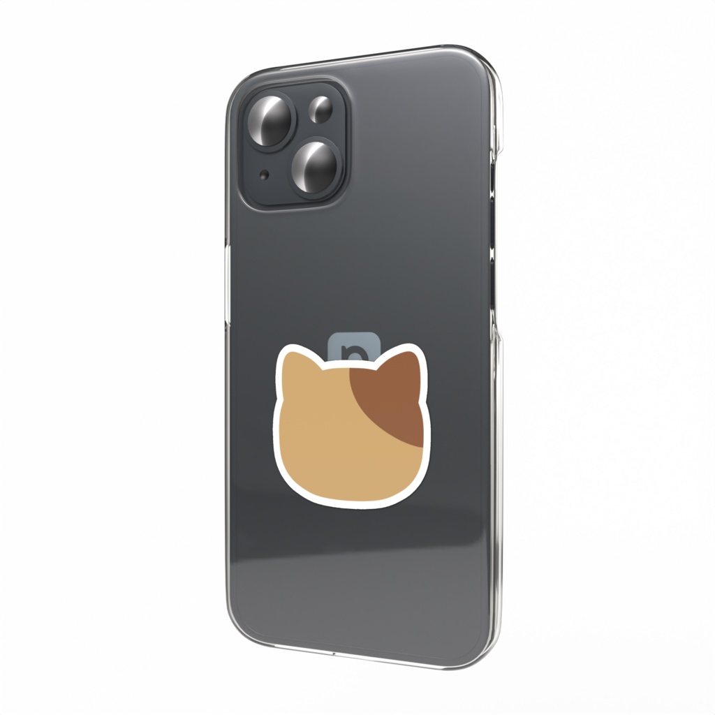 茶猫のスマホステッカー