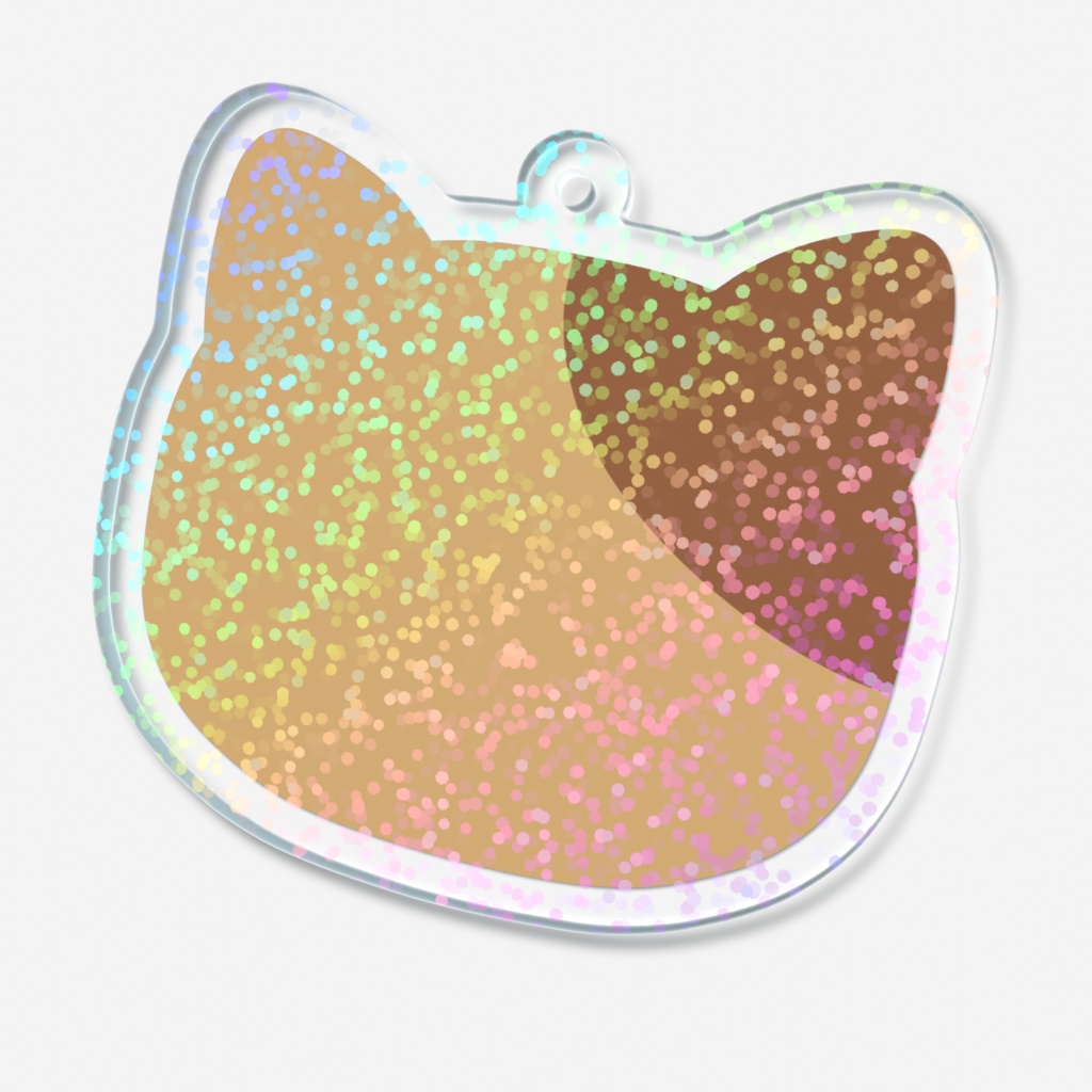 茶猫のホログラムアクリルキーホルダー