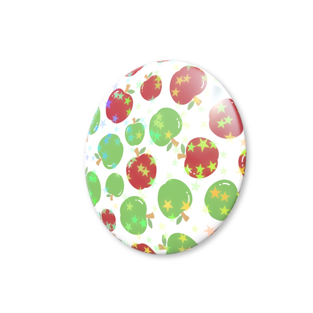 リンゴのホログラム缶バッジ