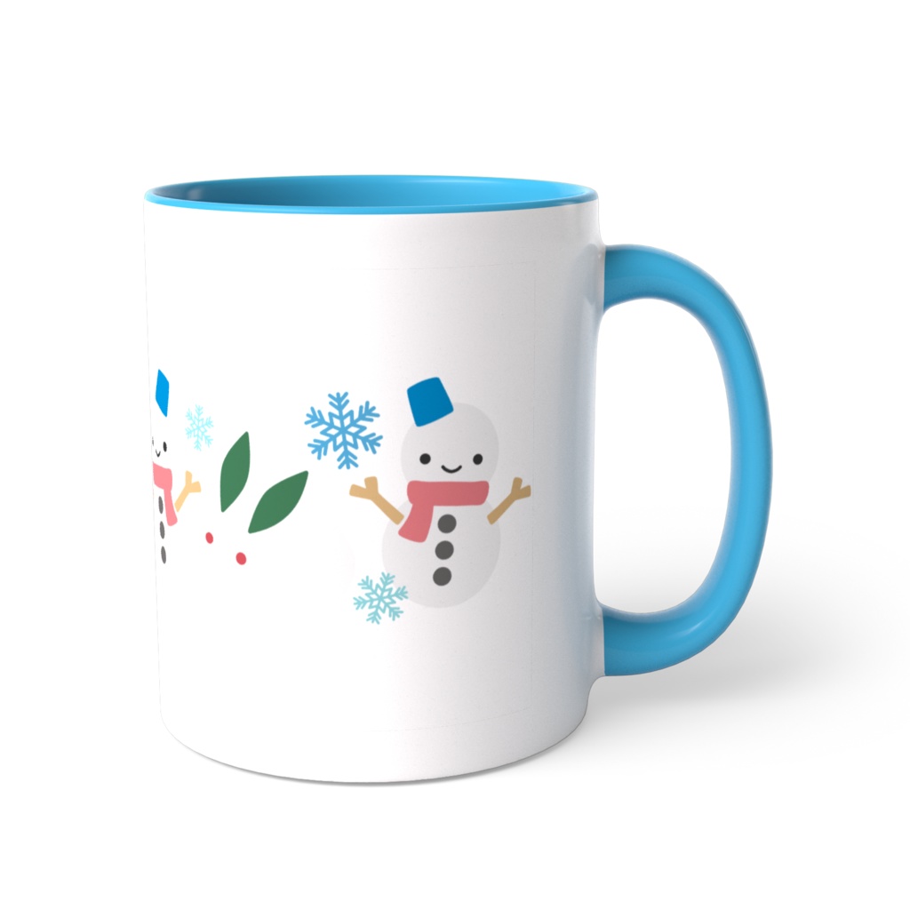 雪だるまのツートンカラーマグカップ