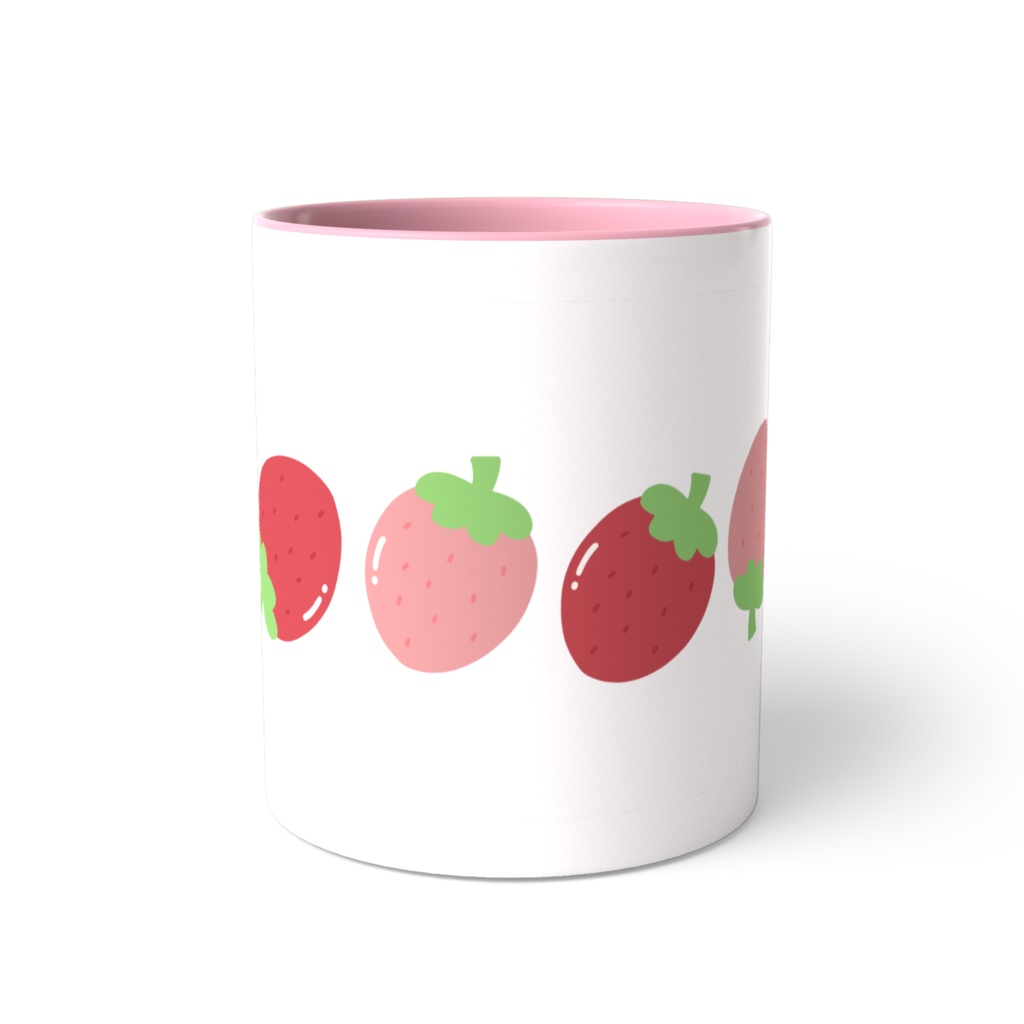イチゴのツートンカラーマグカップ