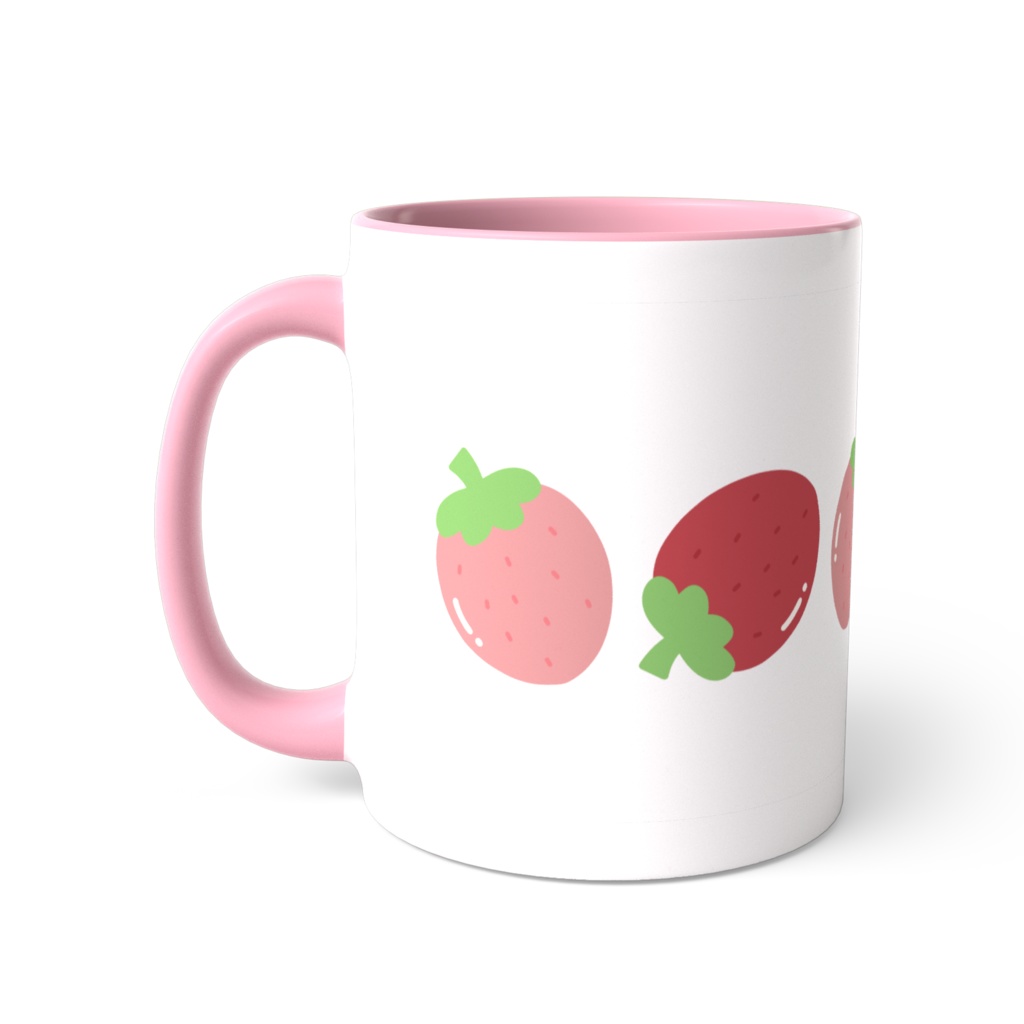 イチゴのツートンカラーマグカップ