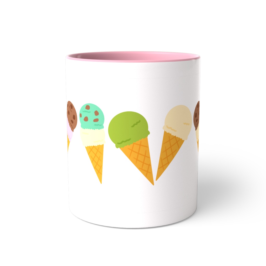 アイスクリームのツートンカラーマグカップ