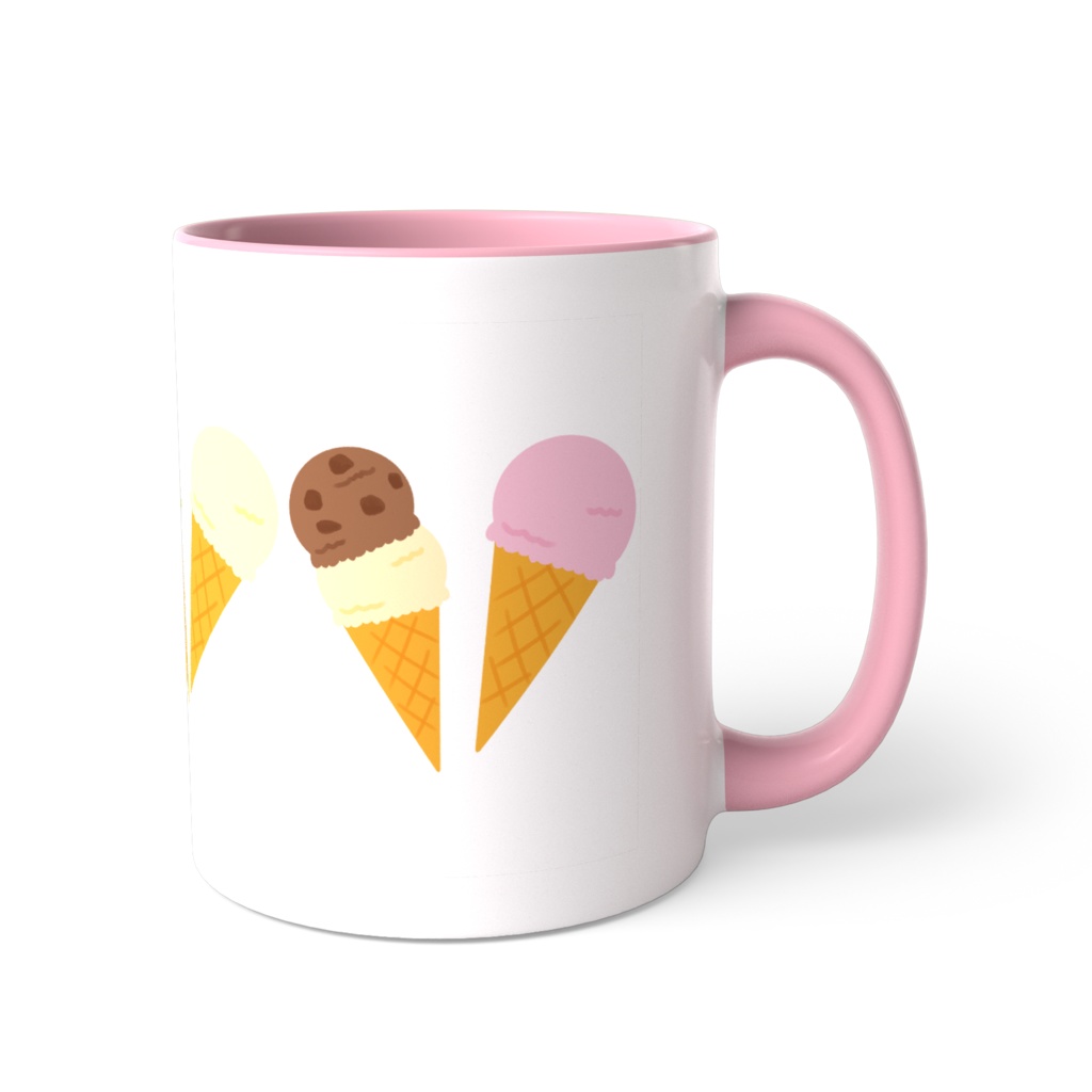 アイスクリームのツートンカラーマグカップ