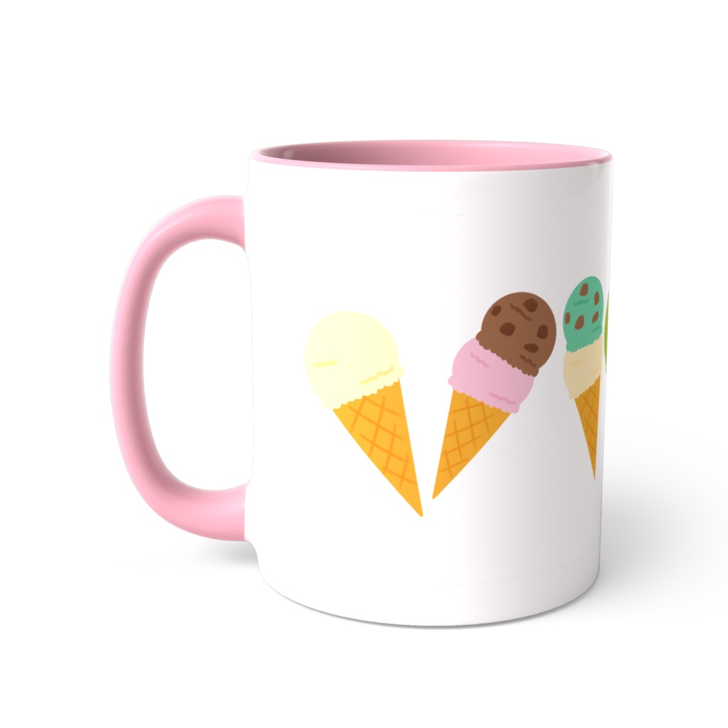 アイスクリームのツートンカラーマグカップ