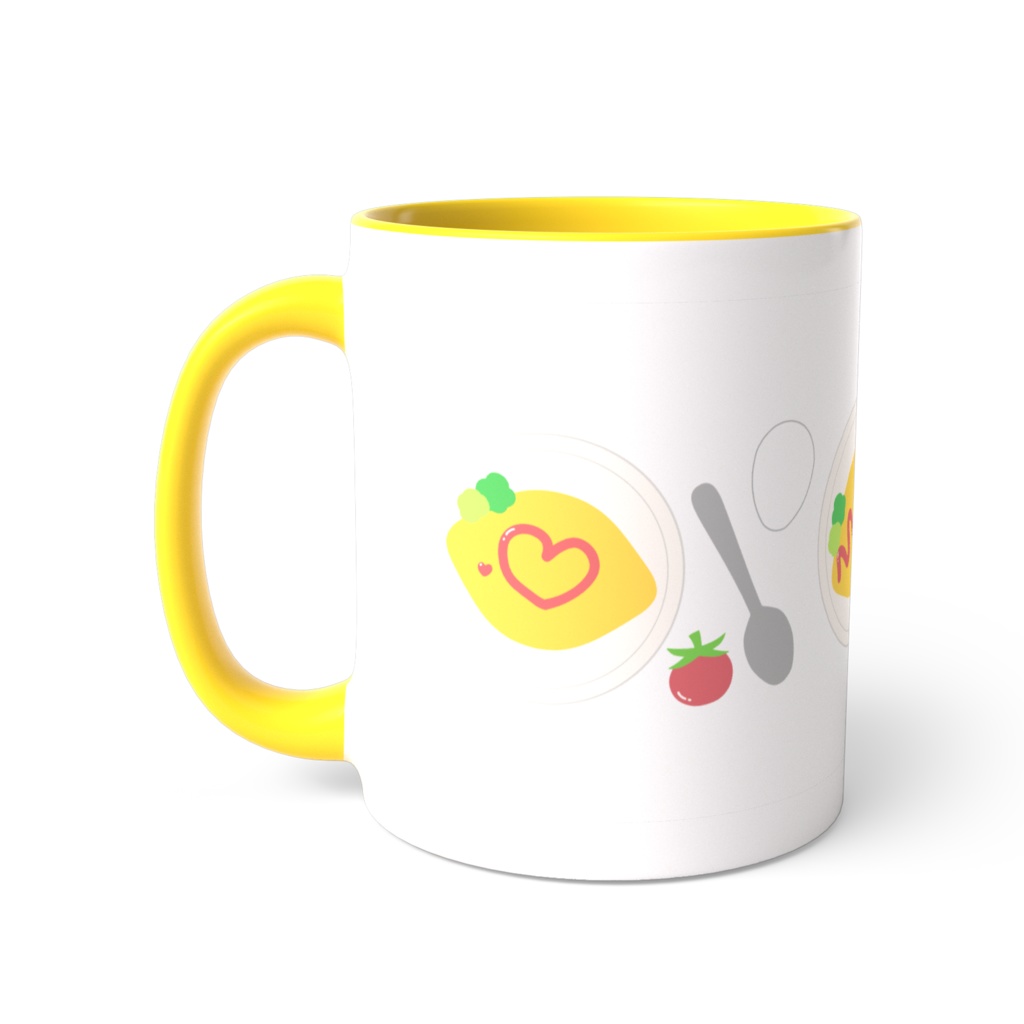 オムライスのツートンカラーマグカップ