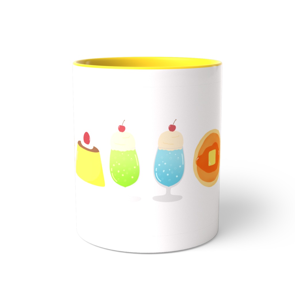 レトロ喫茶のツートンカラーマグカップ