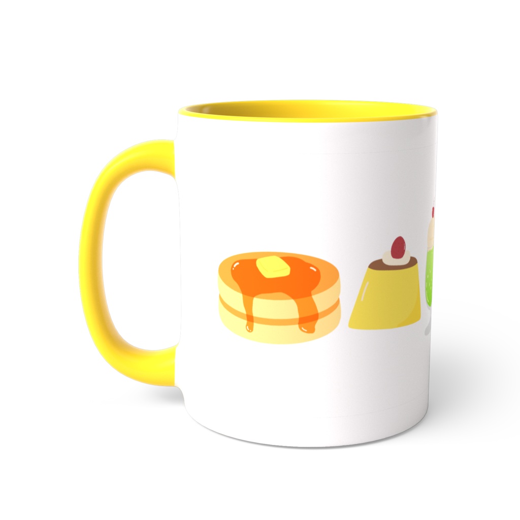 レトロ喫茶のツートンカラーマグカップ