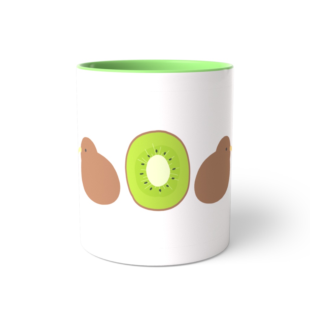 キウイのツートンカラーマグカップ