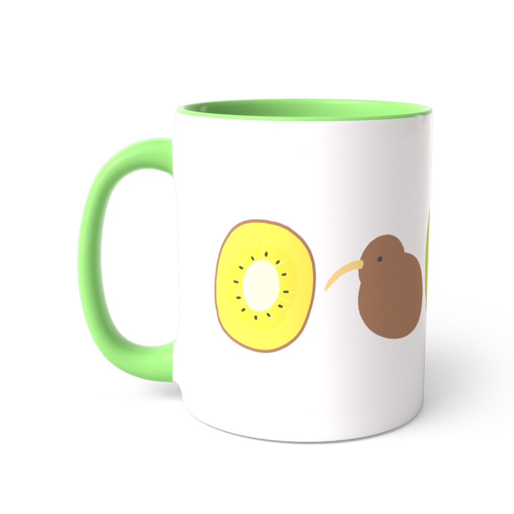 キウイのツートンカラーマグカップ