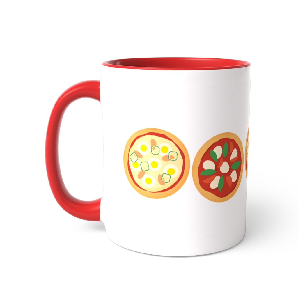 ピザのツートンカラーマグカップ