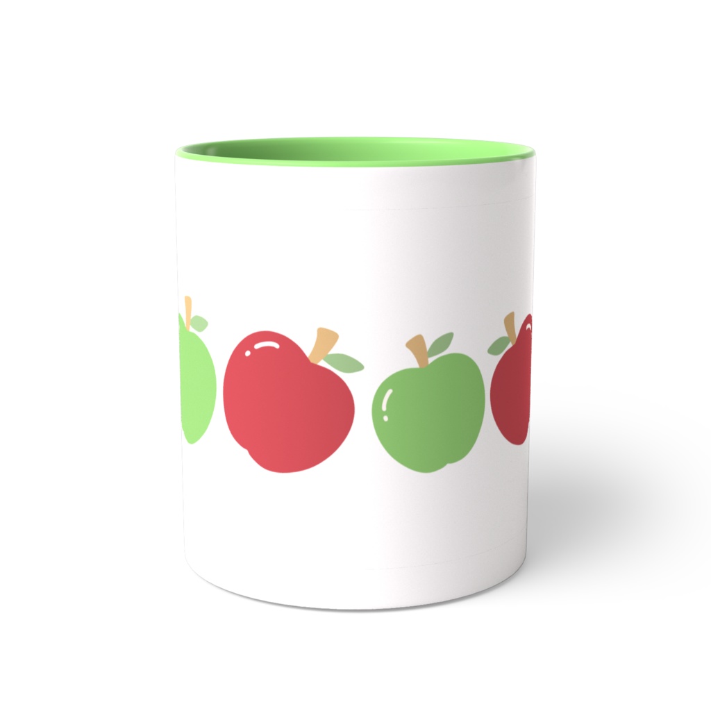 リンゴのツートンカラーマグカップ