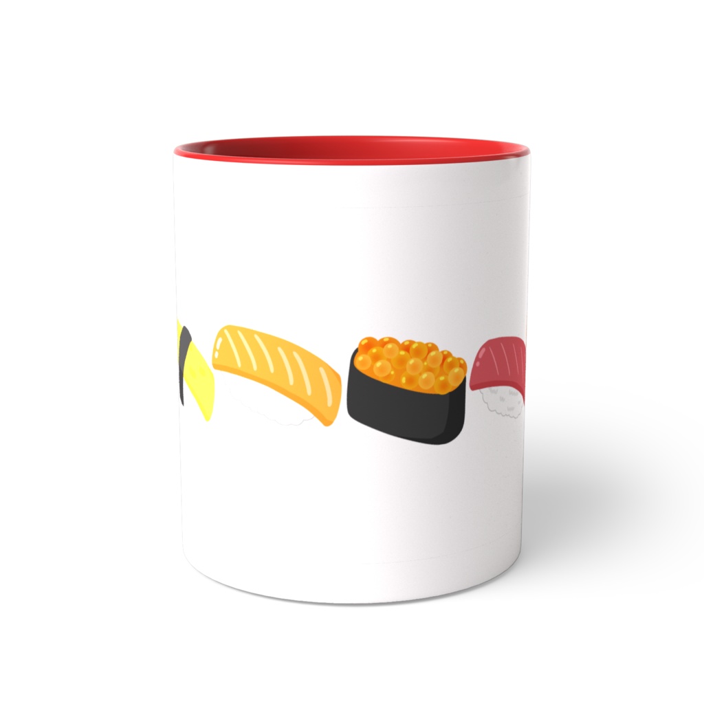 お寿司のツートンカラーマグカップ