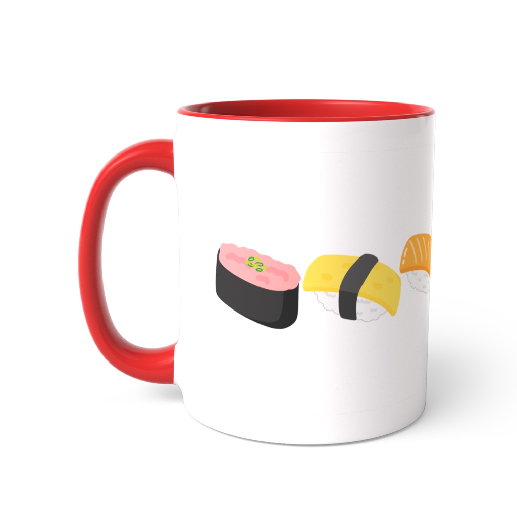 お寿司のツートンカラーマグカップ