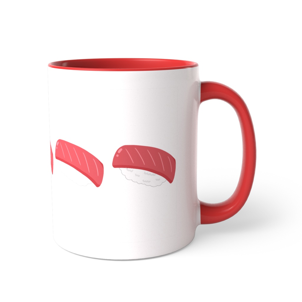 マグロのお寿司のツートンカラーマグカップ