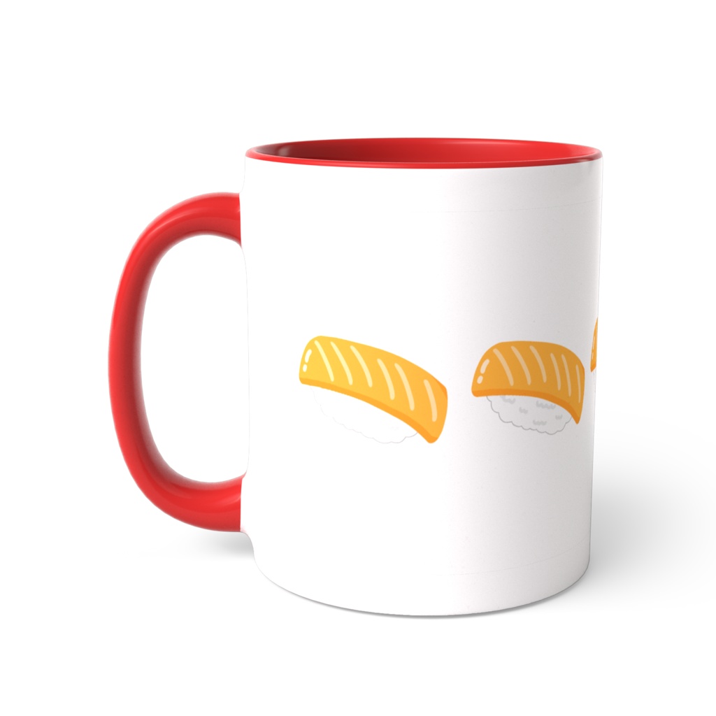 サーモンのあ寿司のツートンカラーマグカップ