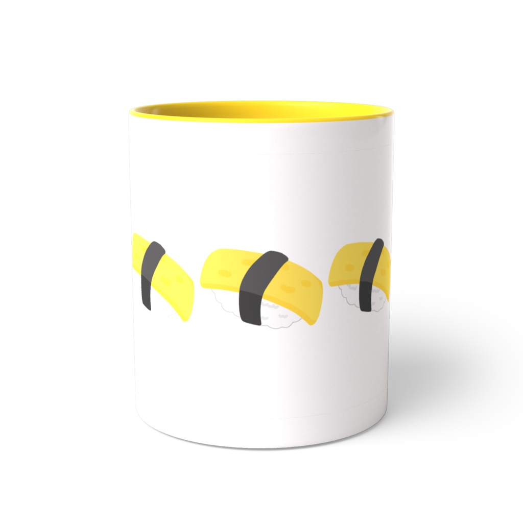 タマゴのお寿司のツートンカラーマグカップ