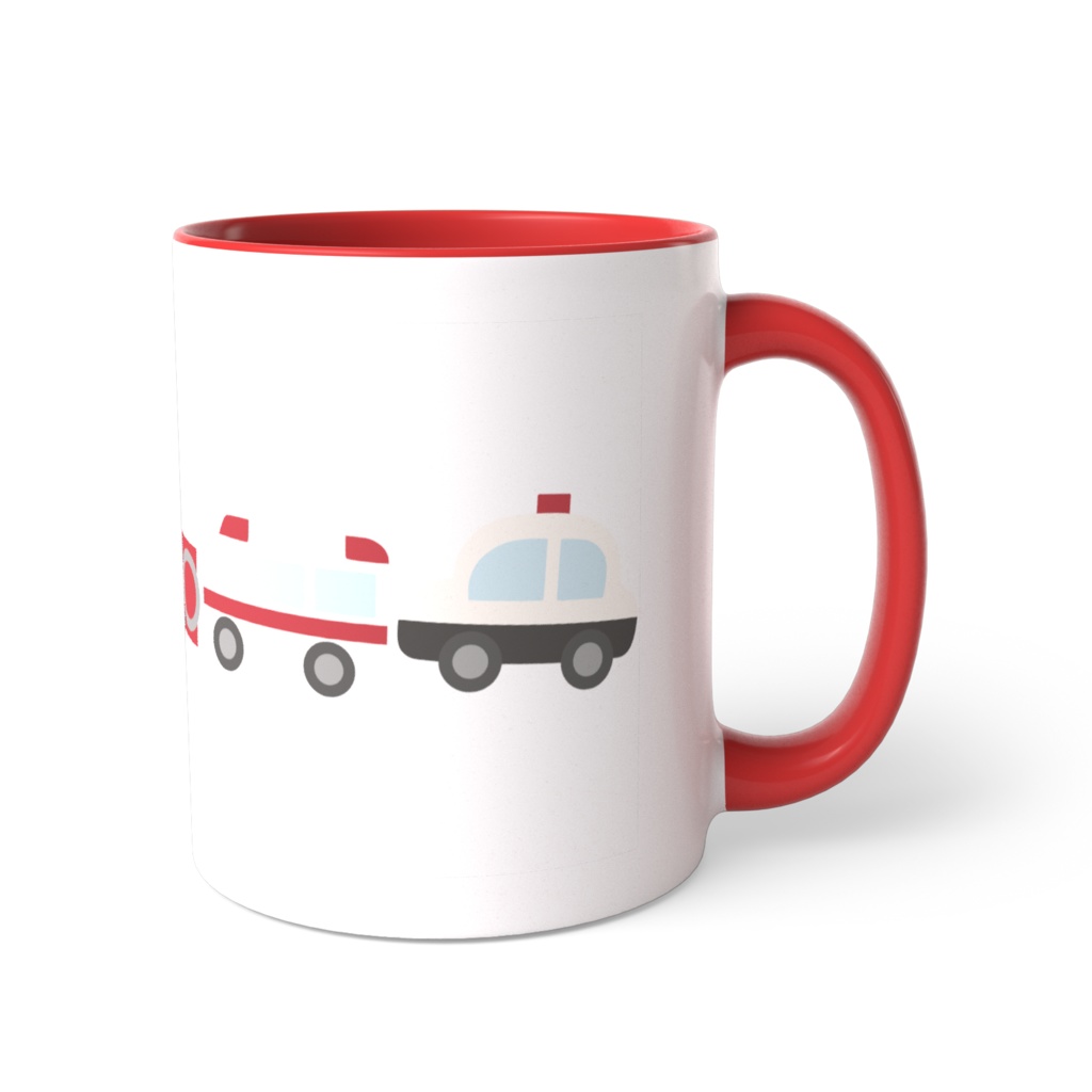 働く車のツートンカラーマグカップ