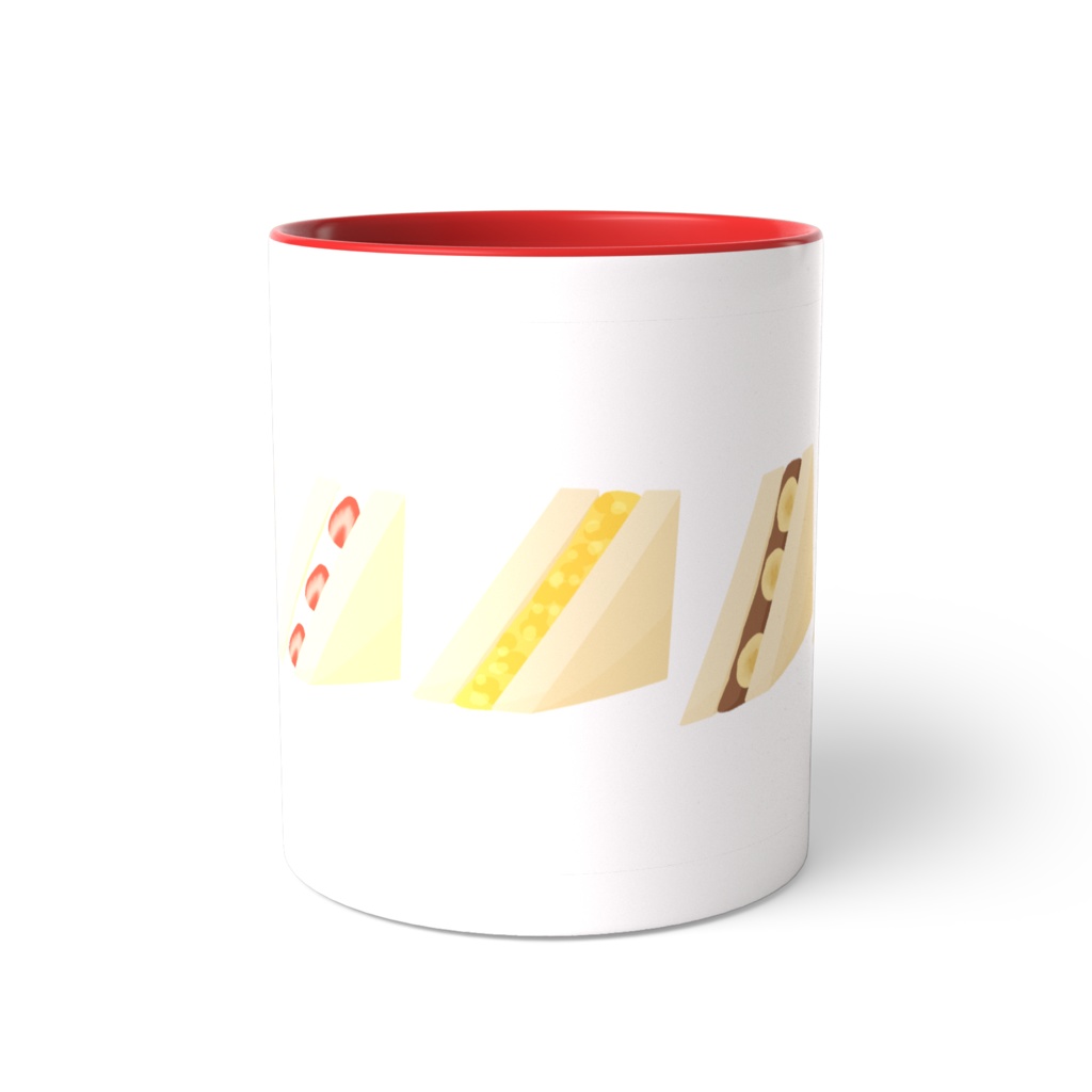 サンドイッチのツートンカラーマグカップ