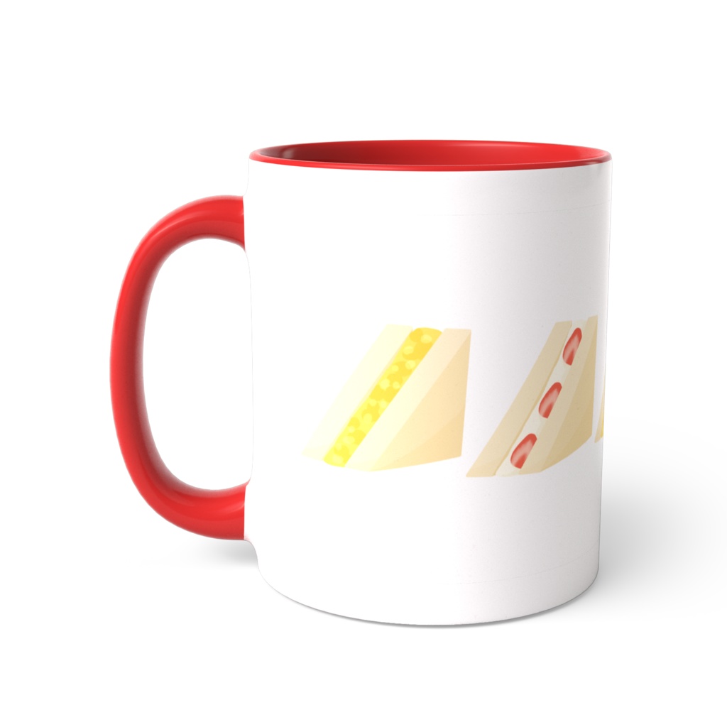 サンドイッチのツートンカラーマグカップ