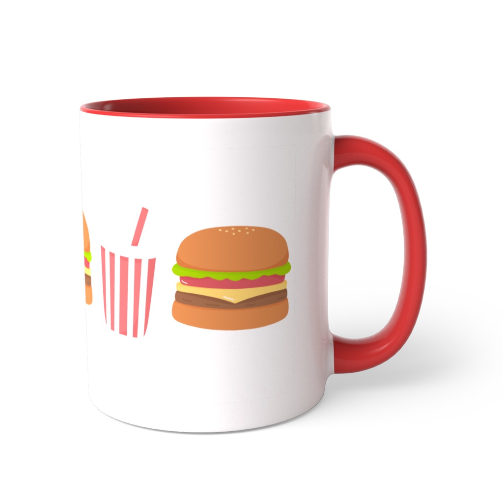 ハンバーガーのツートンカラーマグカップ