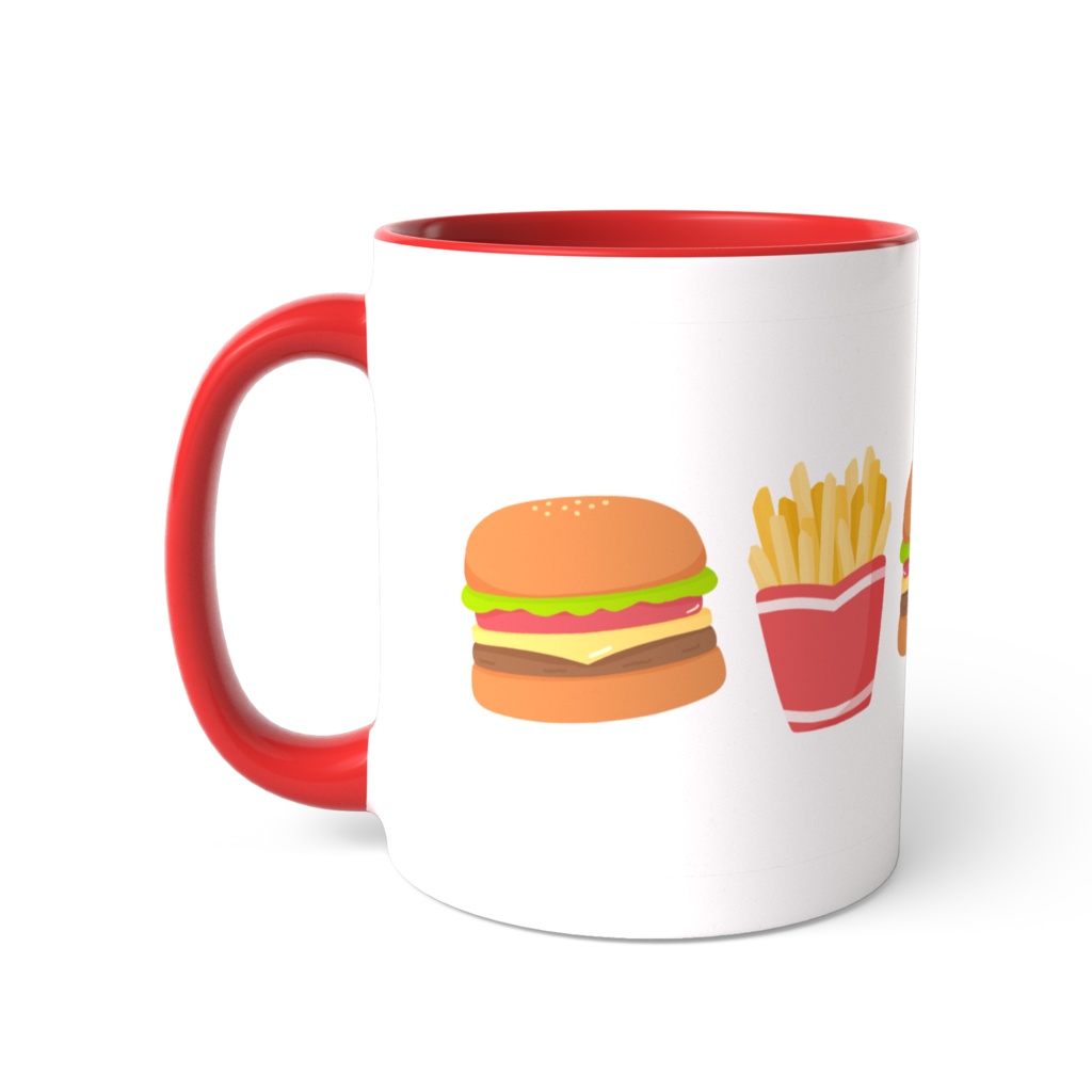 ハンバーガーのツートンカラーマグカップ