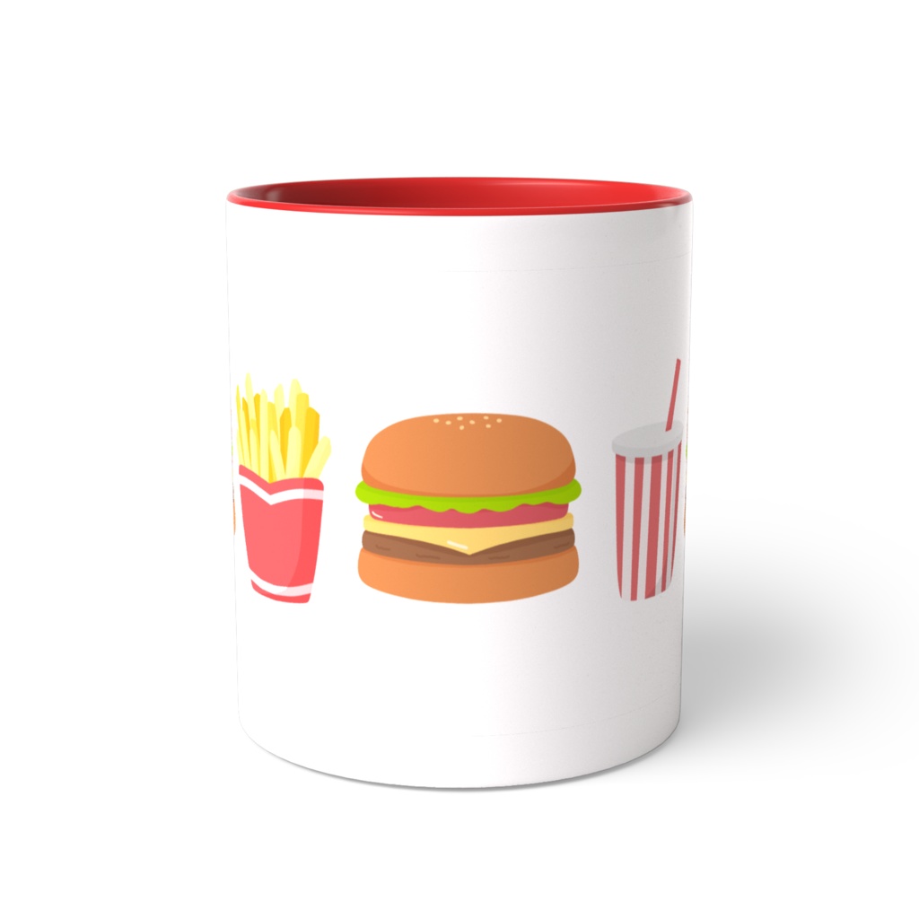 ハンバーガーのツートンカラーマグカップ