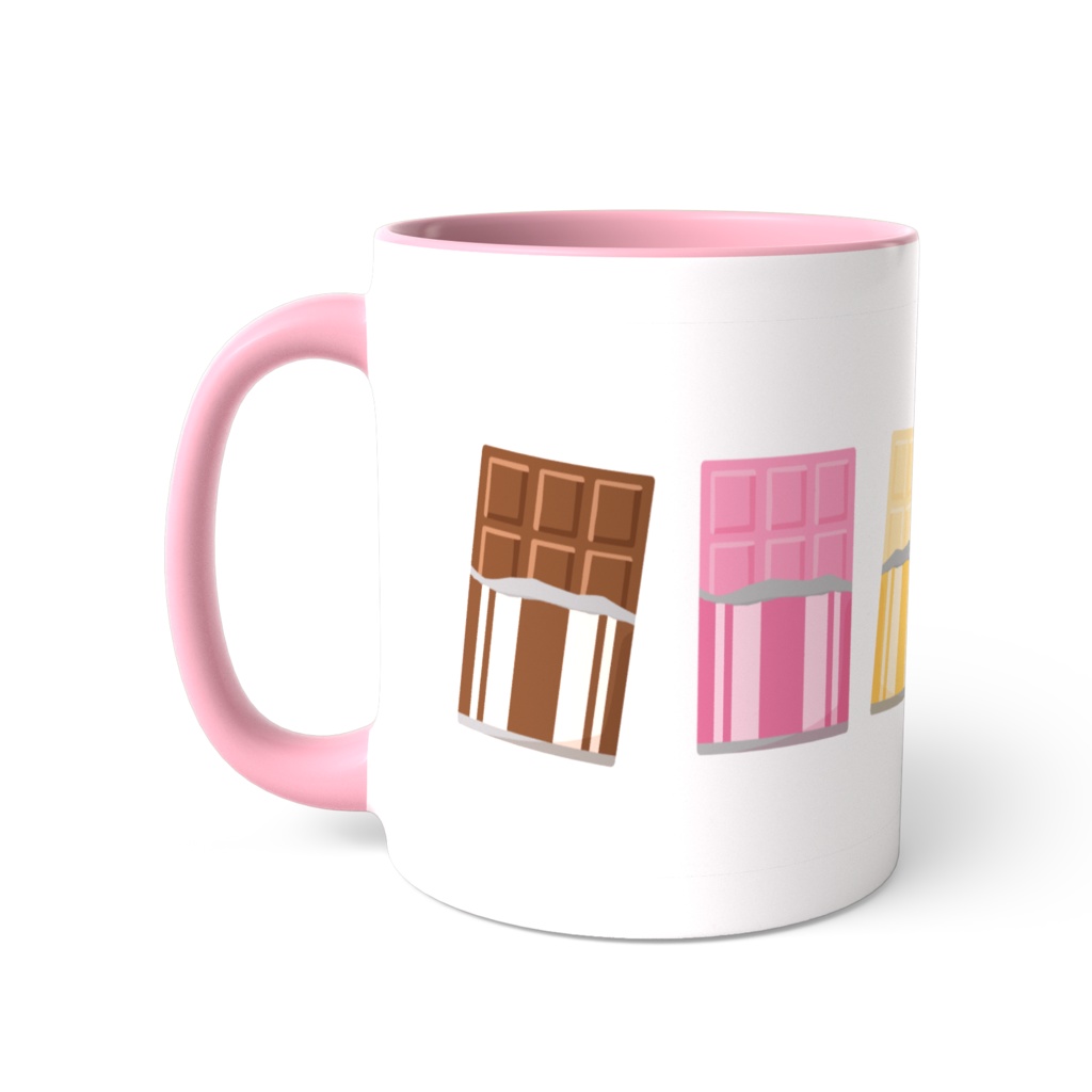 チョコレートのツートンカラーマグカップ