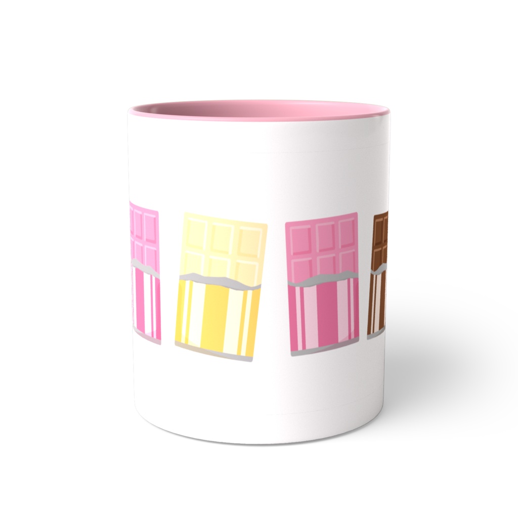 チョコレートのツートンカラーマグカップ