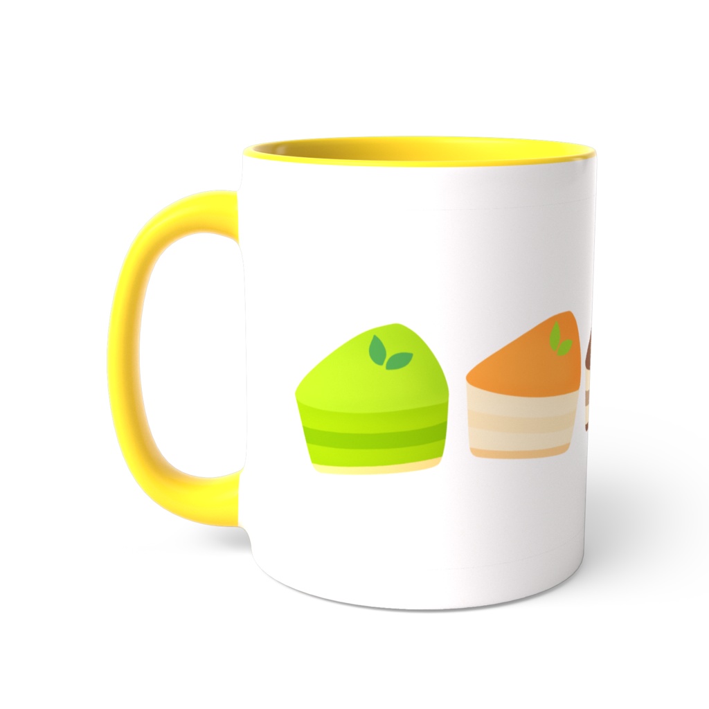 ケーキのツートンカラーマグカップ