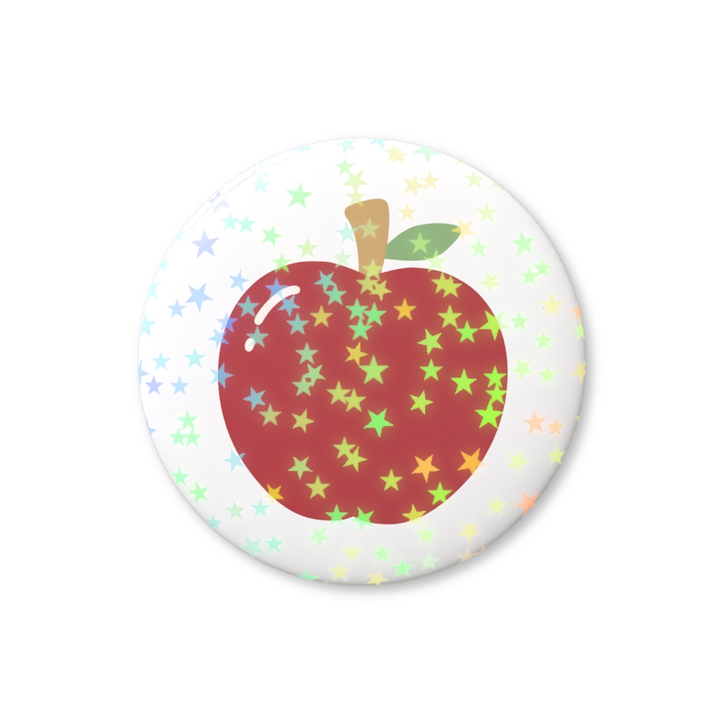 赤リンゴのホログラム缶バッジ