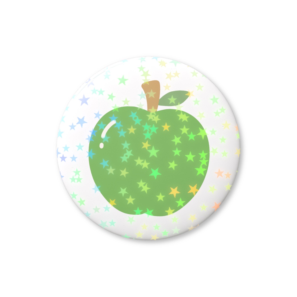 青リンゴのホログラム缶バッジ