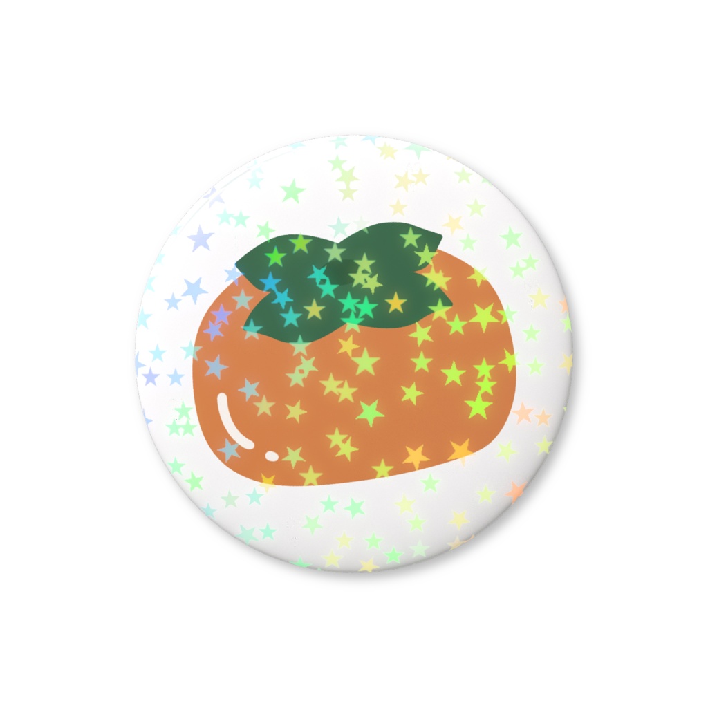 カキのホログラム缶バッジ