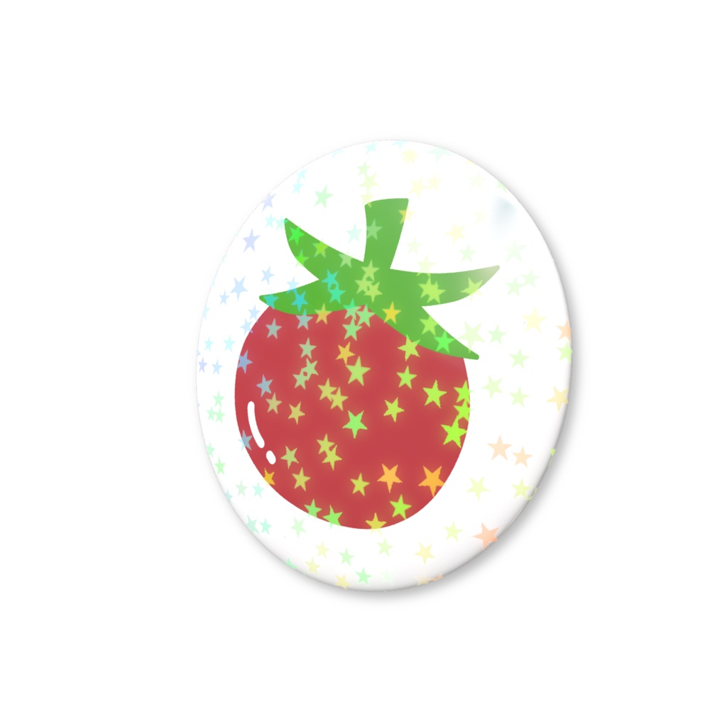 トマトのホログラム缶バッジ
