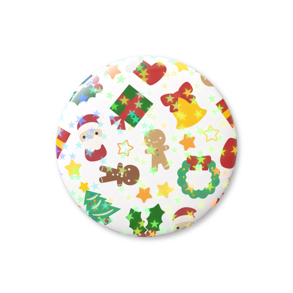 クリスマスのホログラム缶バッジ