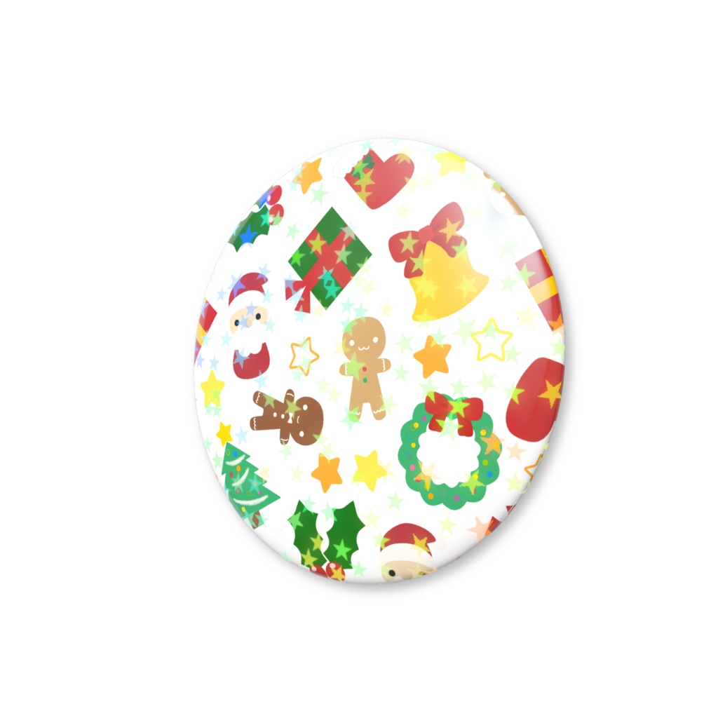 クリスマスのホログラム缶バッジ