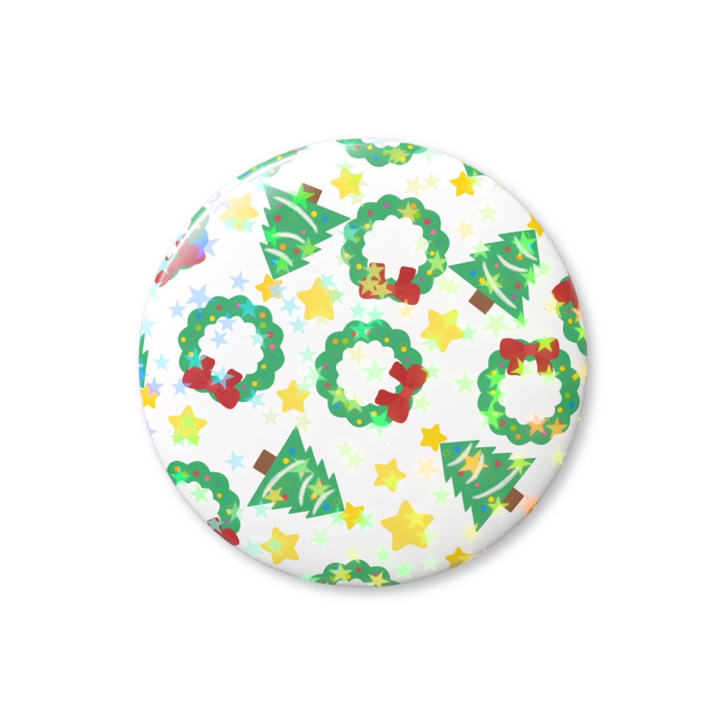 クリスマスのホログラム缶バッジ