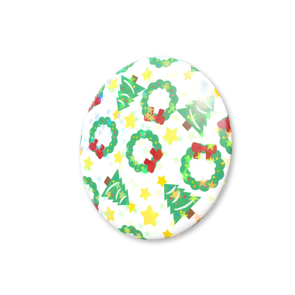 クリスマスのホログラム缶バッジ