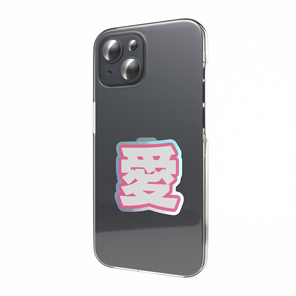 ピンク色の愛のオーロラスマホステッカー