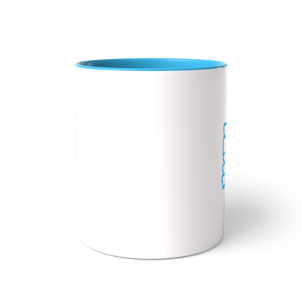青色の愛のツートンカラーマグカップ