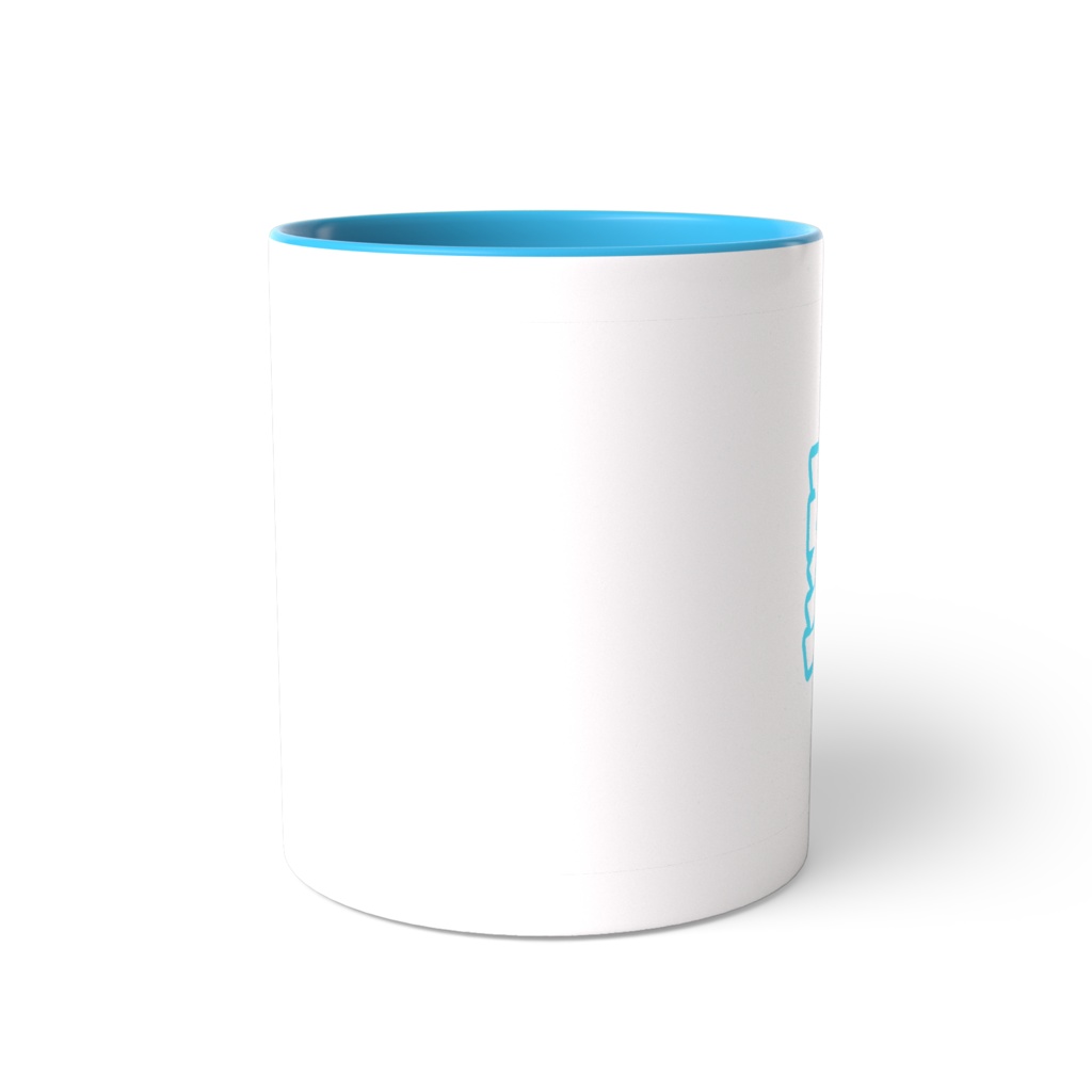 水色の愛のツートンカラーマグカップ