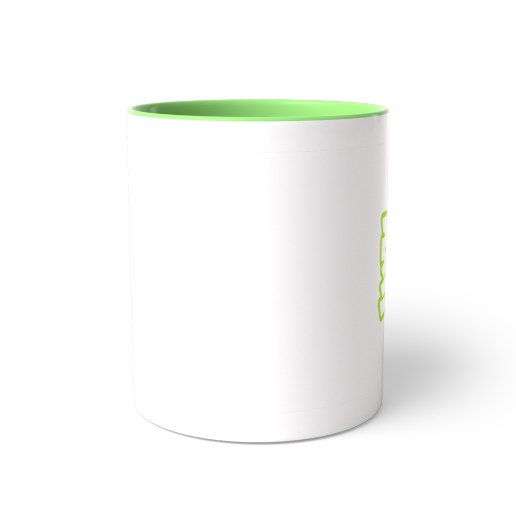 黄緑色の愛のツートンカラーマグカップ