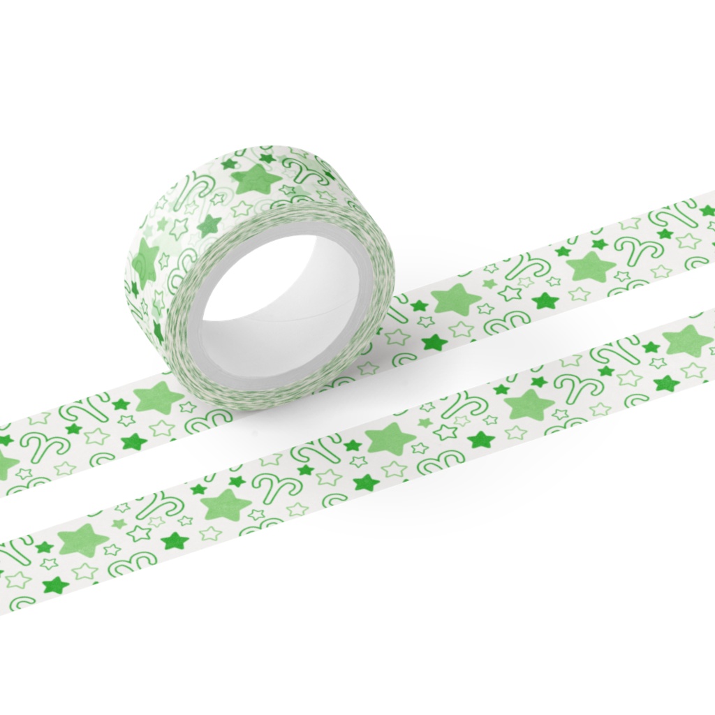 緑色のおひつじ座のマスキングテープ