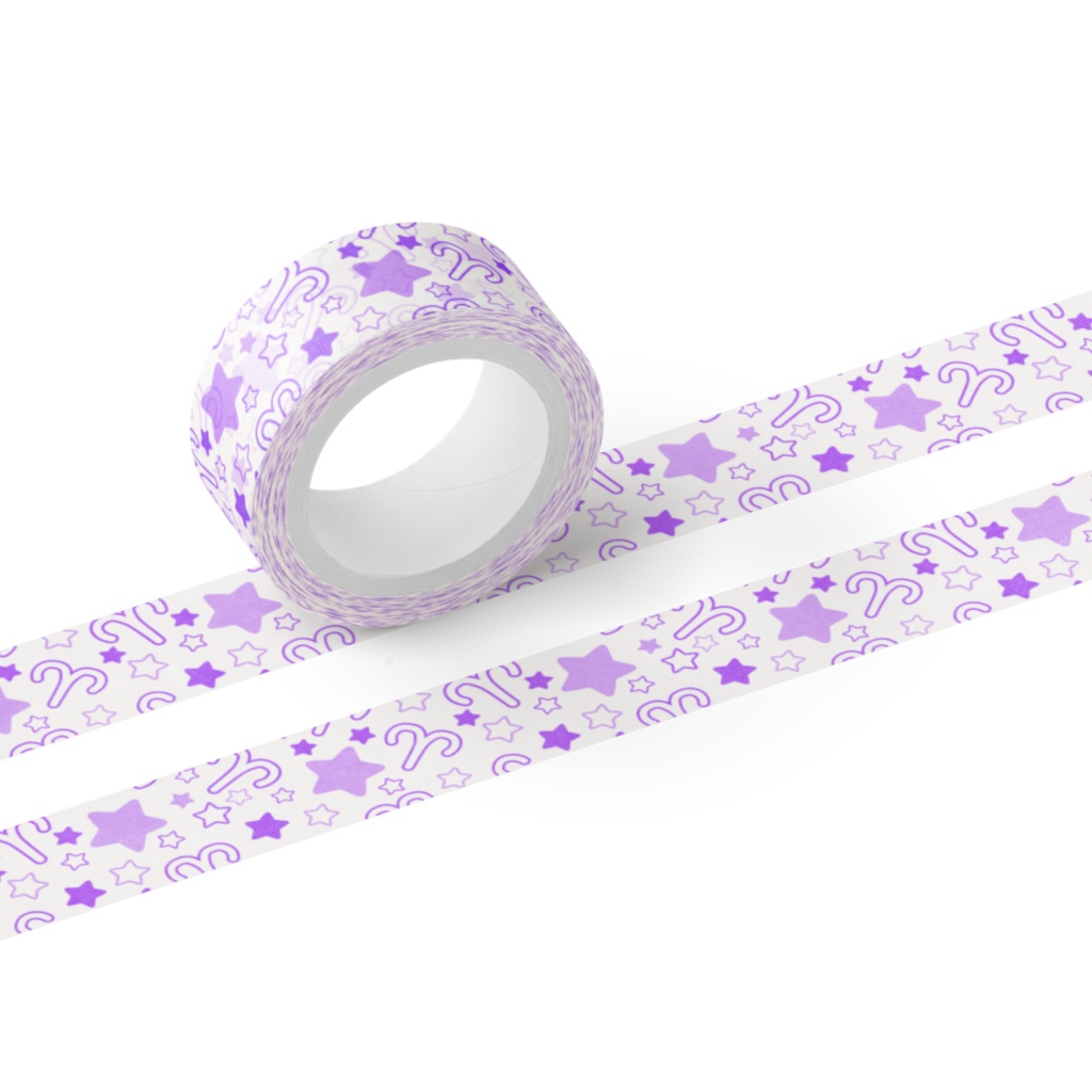 紫色のおひつじ座のマスキングテープ