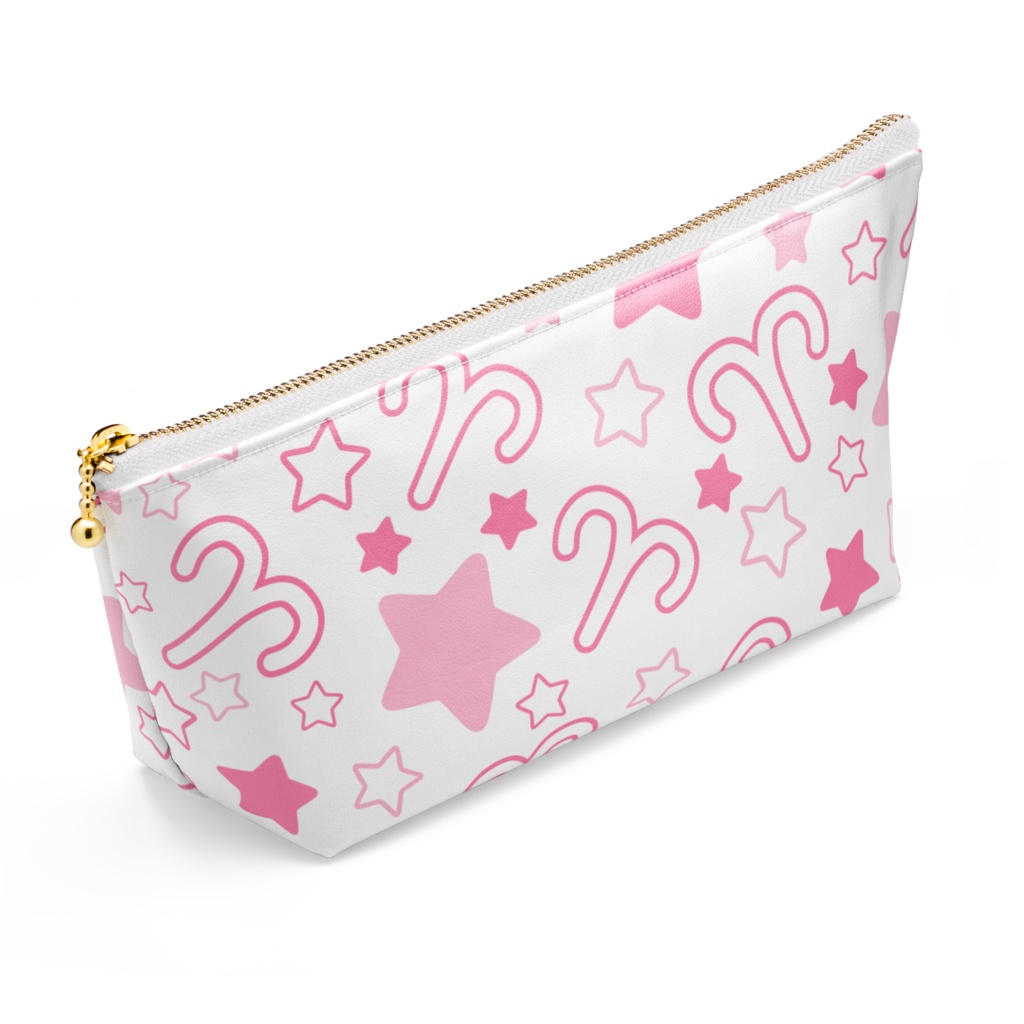 ピンク色のおひつじ座のポーチ